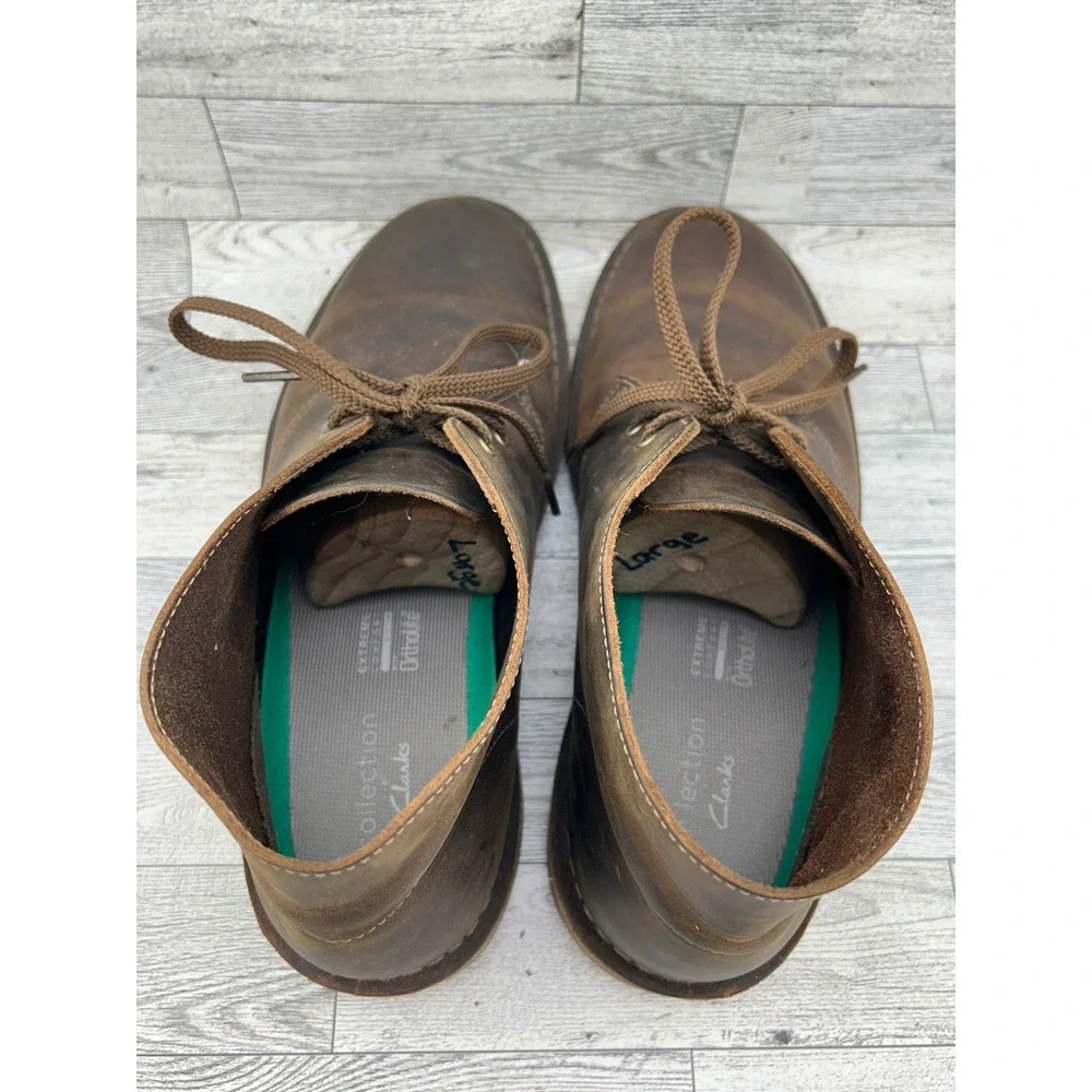 Clarks Bushacre 3 Men Beeswax‎ Brown Leather Chukka Desert Boots Size 9.5M